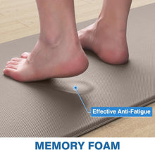 Load image into Gallery viewer, Khaki Waterproof Anti-Fatigue Kitchen Rugs - Set of 2 for Comfort &amp; Safety