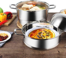 Load image into Gallery viewer, Versatile Thick-Bottomed Stainless Steel Steamer - Induction &amp; Stove Compatible