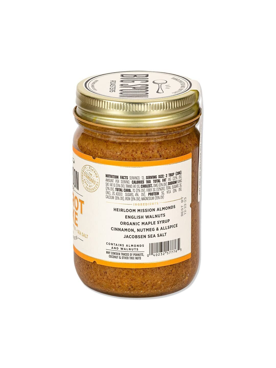 Crunchy Carrot Cake Almond Butter with Sea Salt - Vegan, Low Sugar Treat (26 oz)