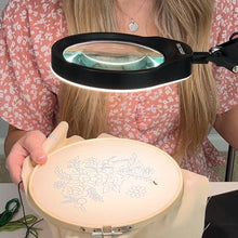 Load image into Gallery viewer, Versatile 2-in-1 10X Magnifying Lamp - Ideal for Sewing, Crafting, and Reading
