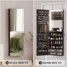 Load image into Gallery viewer, Modern 47.2" Jewelry Storage Cabinet with Full-Length Mirror &amp; Built-in Lighting