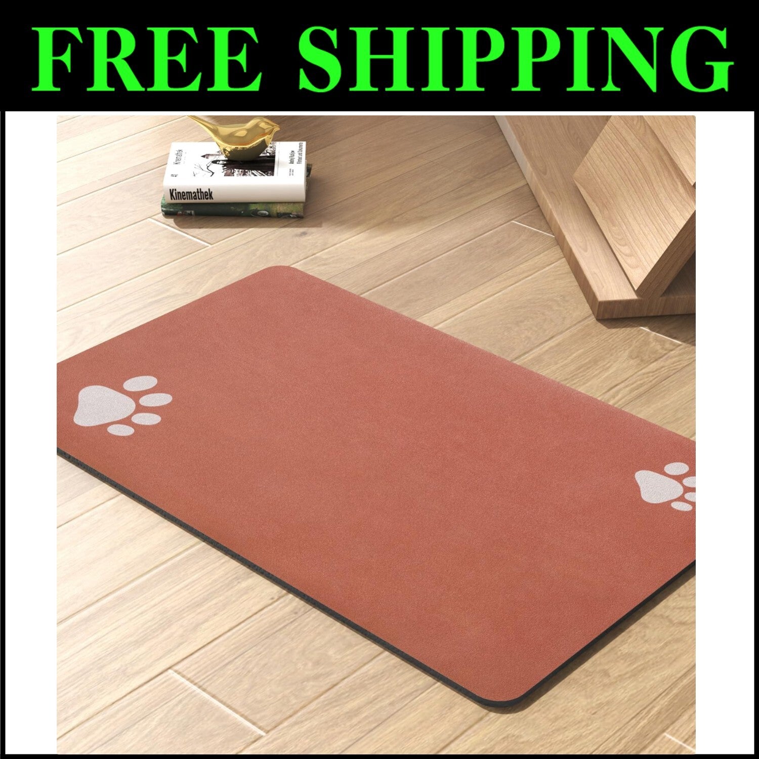 Super Absorbent Dog Feeding Mat - Quick-Dry & Non-Slip Design in Pink Orange