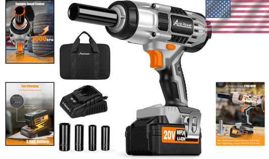1/2" Drive Cordless Impact Wrench with 4 Sockets & 3.0Ah Battery - Maximum Power