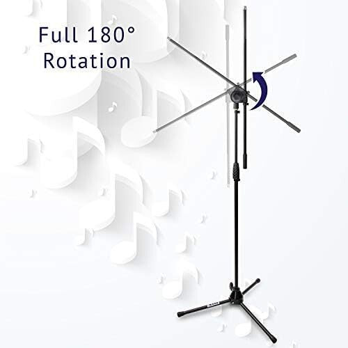 Durable Foldable Microphone Stand Boom Arm with Height Adjustment 38.5"-66"