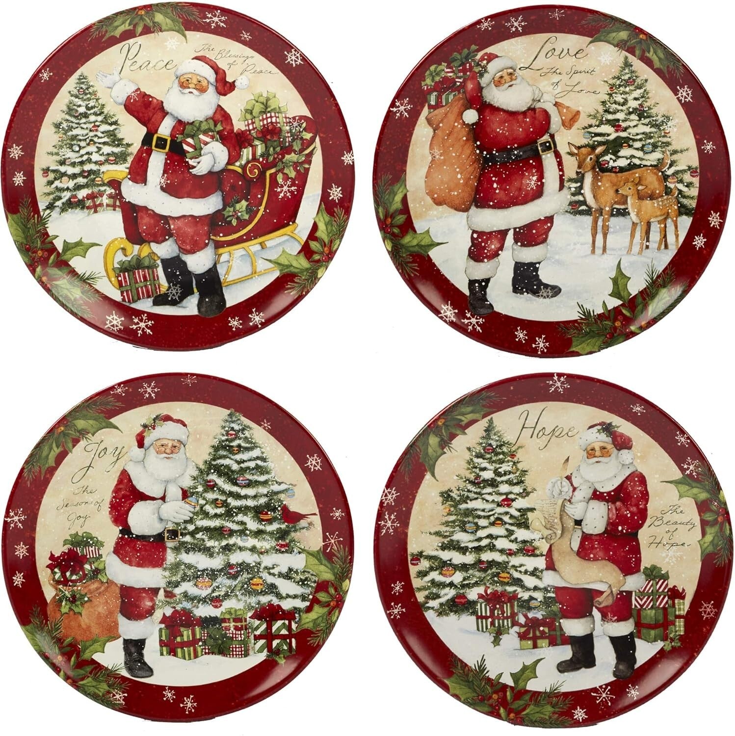 Enchanting 16-Piece Holiday Dinnerware Set by Susan Winget - Festive Table Decor