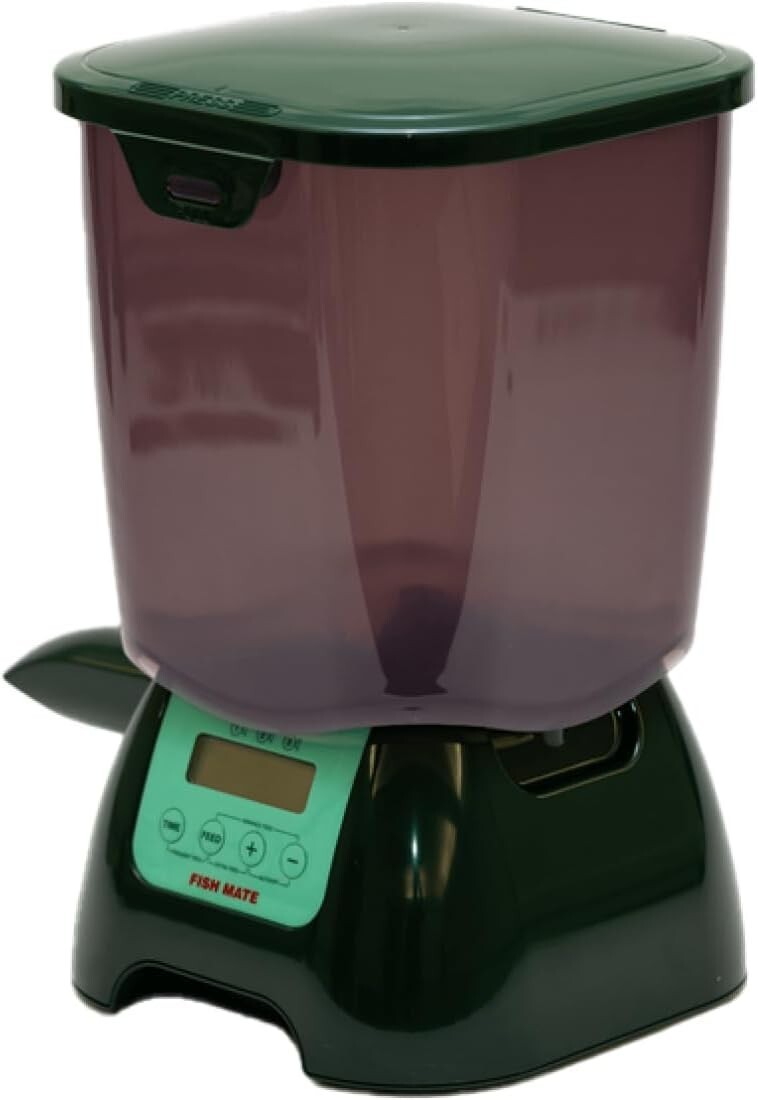 Rain-Resistant Pond Fish Feeder with 6.5 lbs Capacity - Portable & Programmable