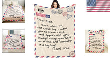 Load image into Gallery viewer, Soft Flannel Fleece Throw Blanket for Dad - I Love You Letter Print - 70x50