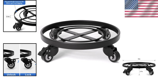16" Heavy Duty Metal Plant Caddy with Wheels for Indoor & Outdoor Use