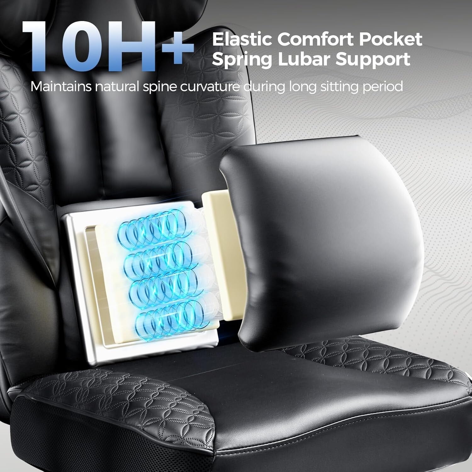 Deluxe 400lb Gaming Office Chair with Breathable Leather and Back Support Pillow