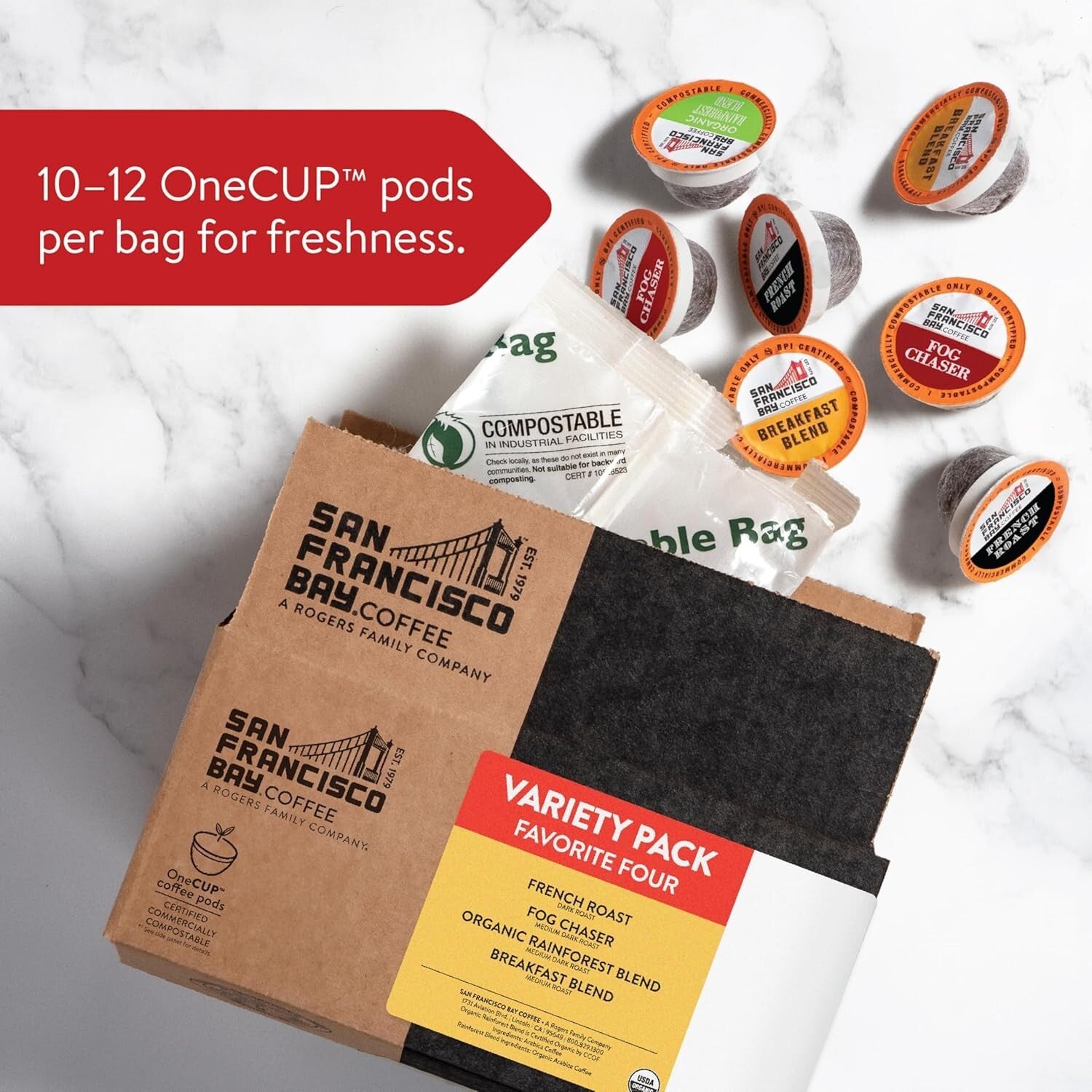 Eco-Friendly 80 Ct Compostable Coffee Pods - Original Flavor Variety Pack