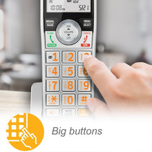 Load image into Gallery viewer, Cordless Phone Set with Digital Answering Machine &amp; Caller ID Announcer - Silver