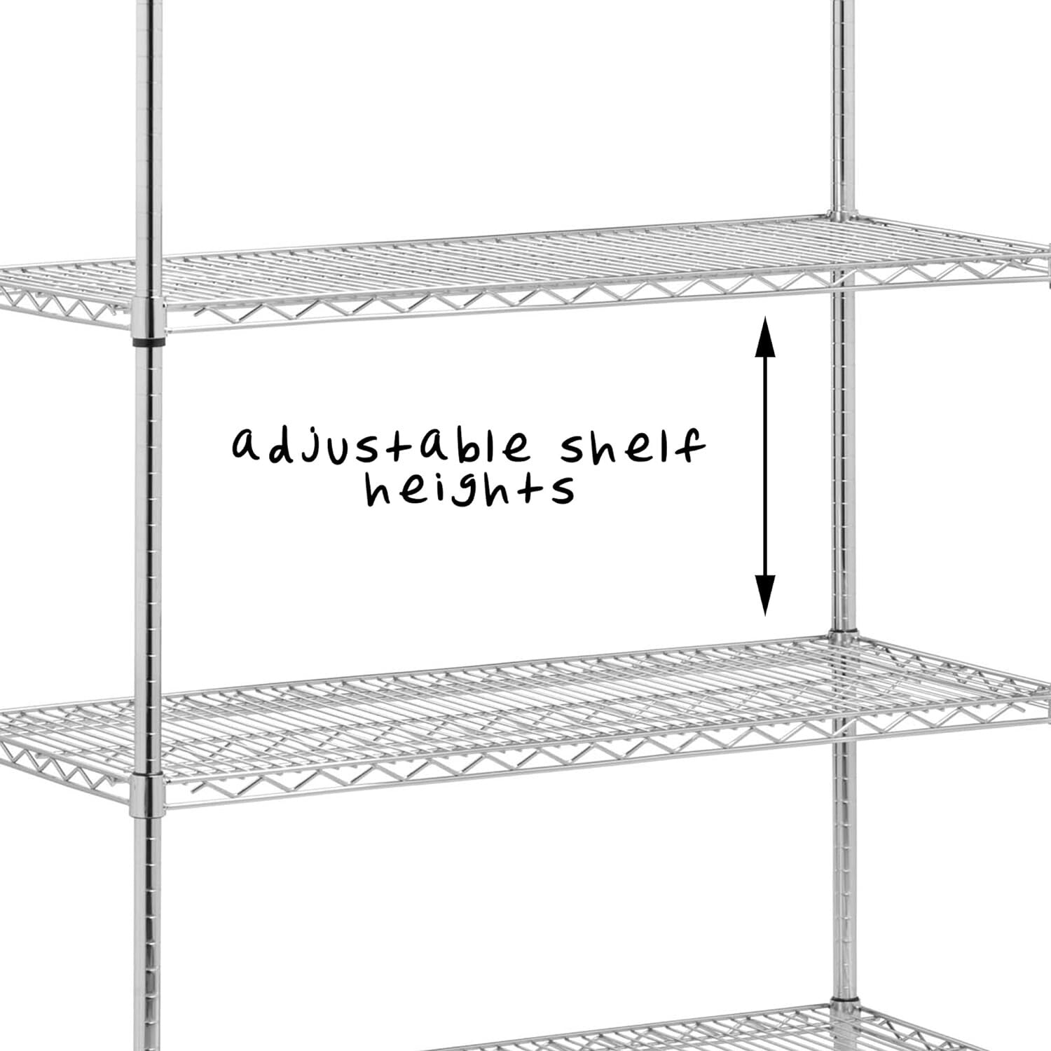 5-Tier Heavy-Duty Chrome Shelving Unit – 800 lbs Per Shelf, Adjustable Heights