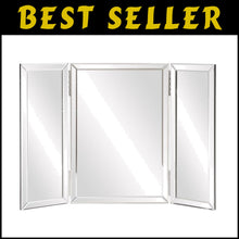 Load image into Gallery viewer, Tri-Fold Portable Vanity Mirror with Beveled Edges - Elegant Tabletop Design