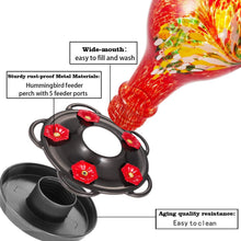 Load image into Gallery viewer, Large Capacity Hummingbird Feeder - Hand Blown Glass, Easy to Clean Design