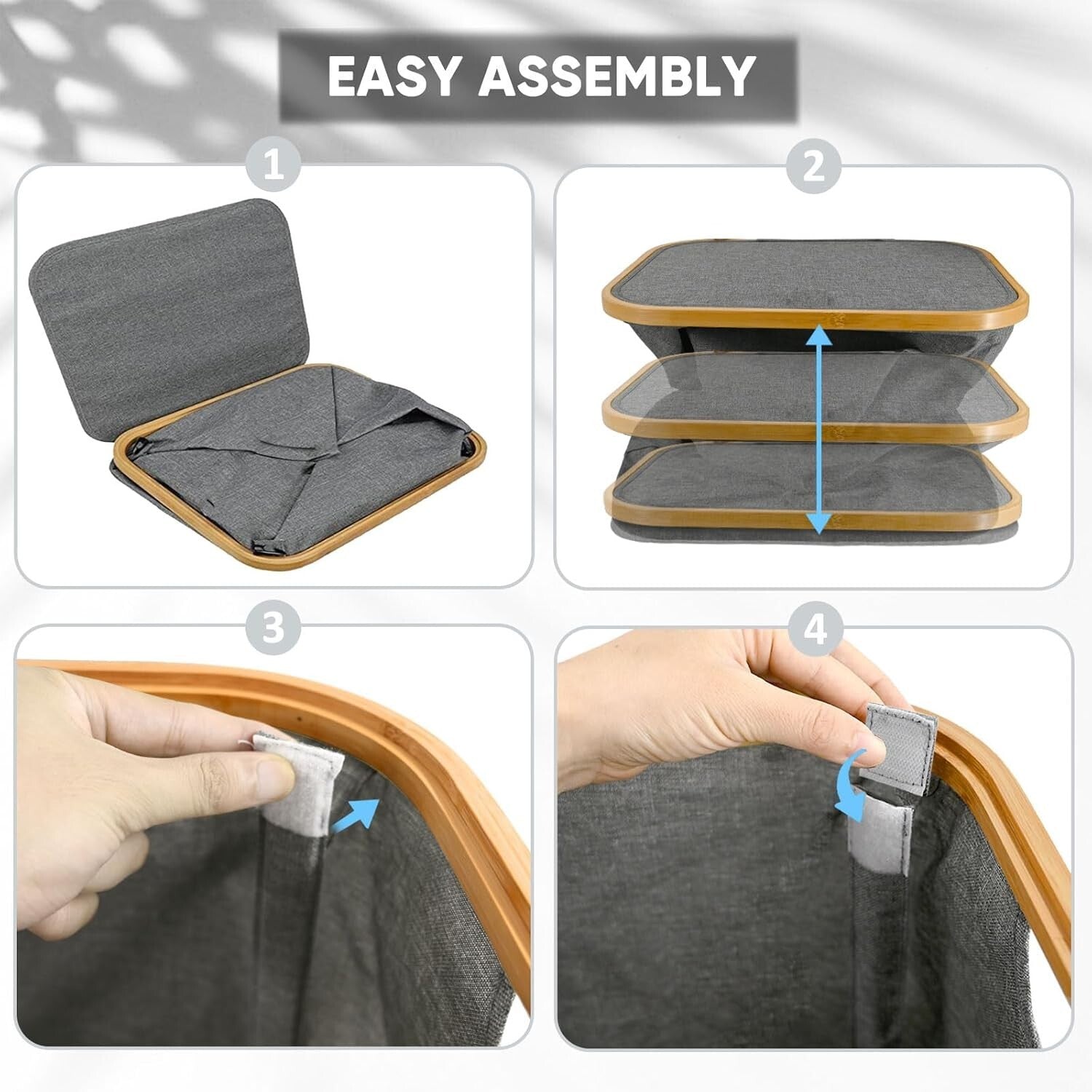 Elegant 36 Gal Bamboo Laundry Hamper with Lid - Portable and Durable Design