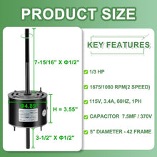 Load image into Gallery viewer, RV Air Conditioner Motor with Capacitor - Direct Replacement for Coleman Mach