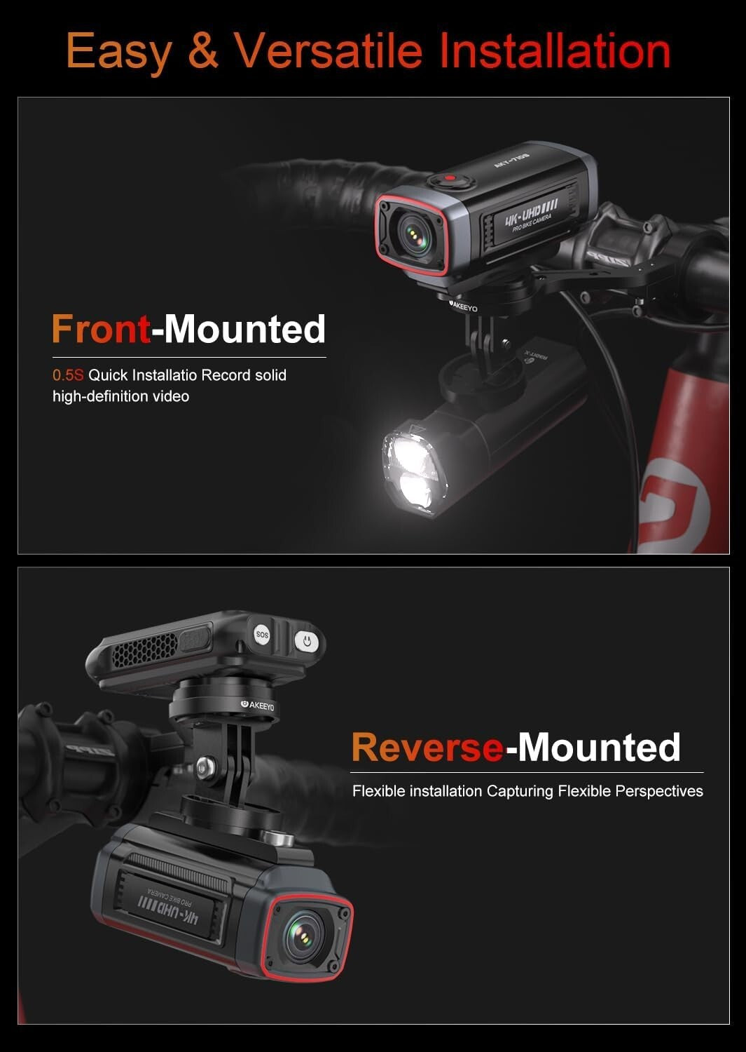 4K Wide-Angle Bike Dash Cam with Parking Monitor & Reliable Battery Performance