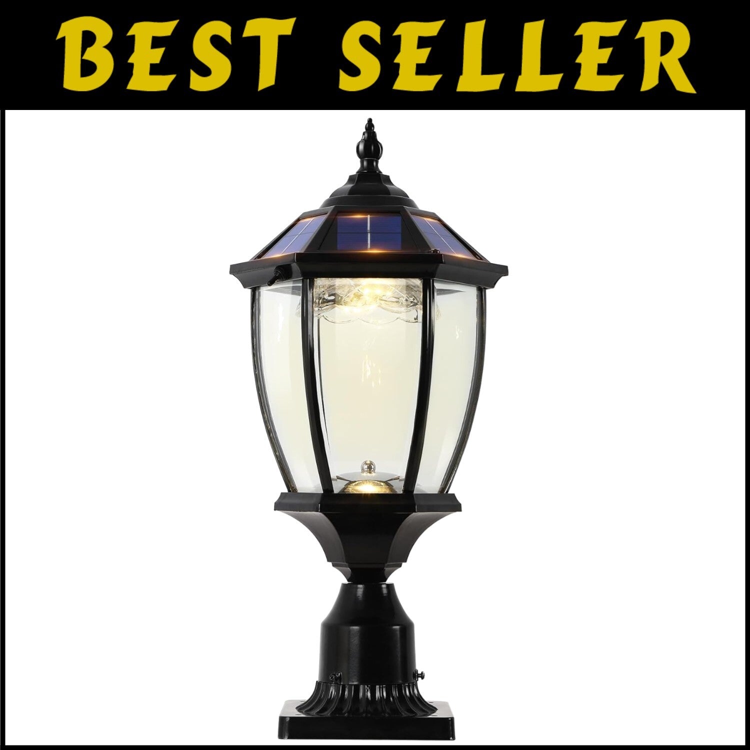 Elegant Solar Lamp Post Light with Dual Color for Patio & Garden Ambiance