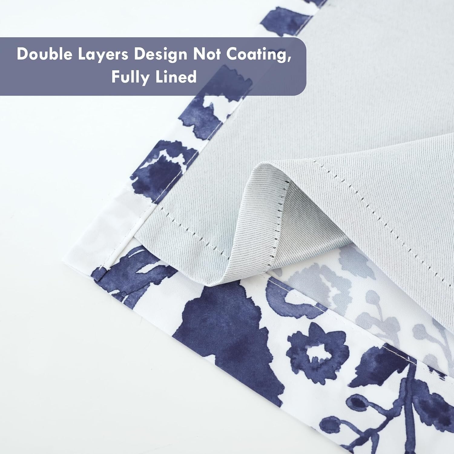 Stylish Watercolor Blooming Flower Valance – 52"W by 18"L Insulated Pair