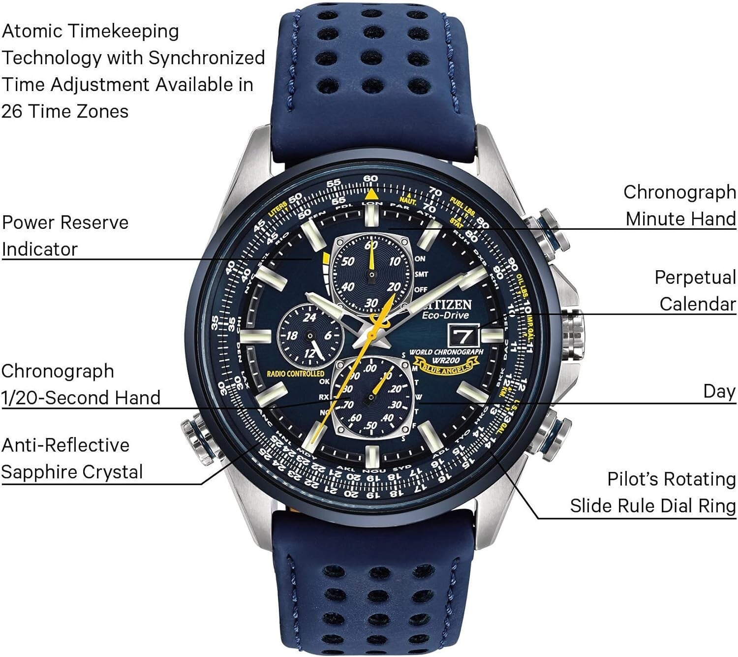 Blue Angels Edition Eco-Drive Chronograph Watch - Superior Accuracy & Style