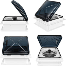 Load image into Gallery viewer, Smart RV Roof Vent Fan - Smoke-Colored with Transparent Blades for Brightness
