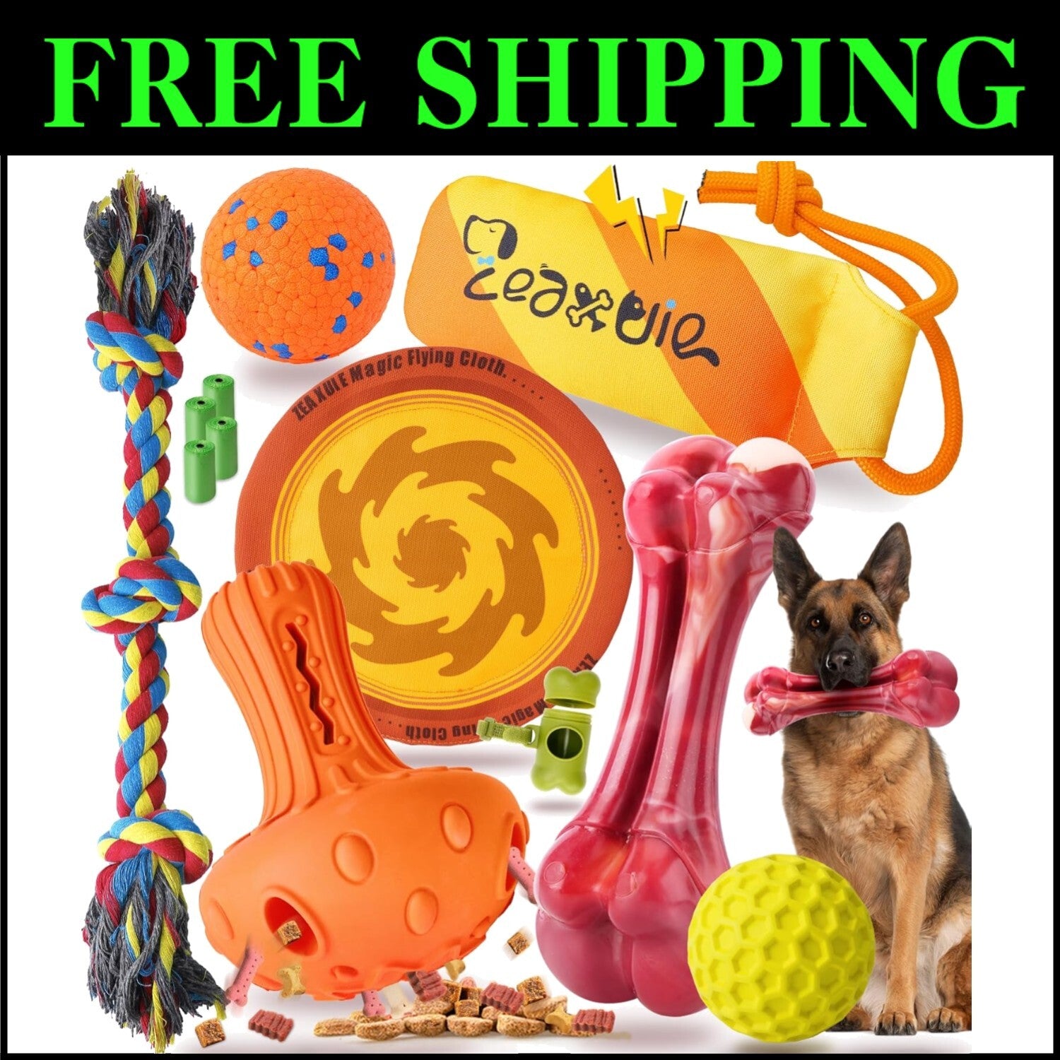 12-Pack Heavy-Duty Dog Chew Toys for Aggressive Chewers - Ultimate Fun Set