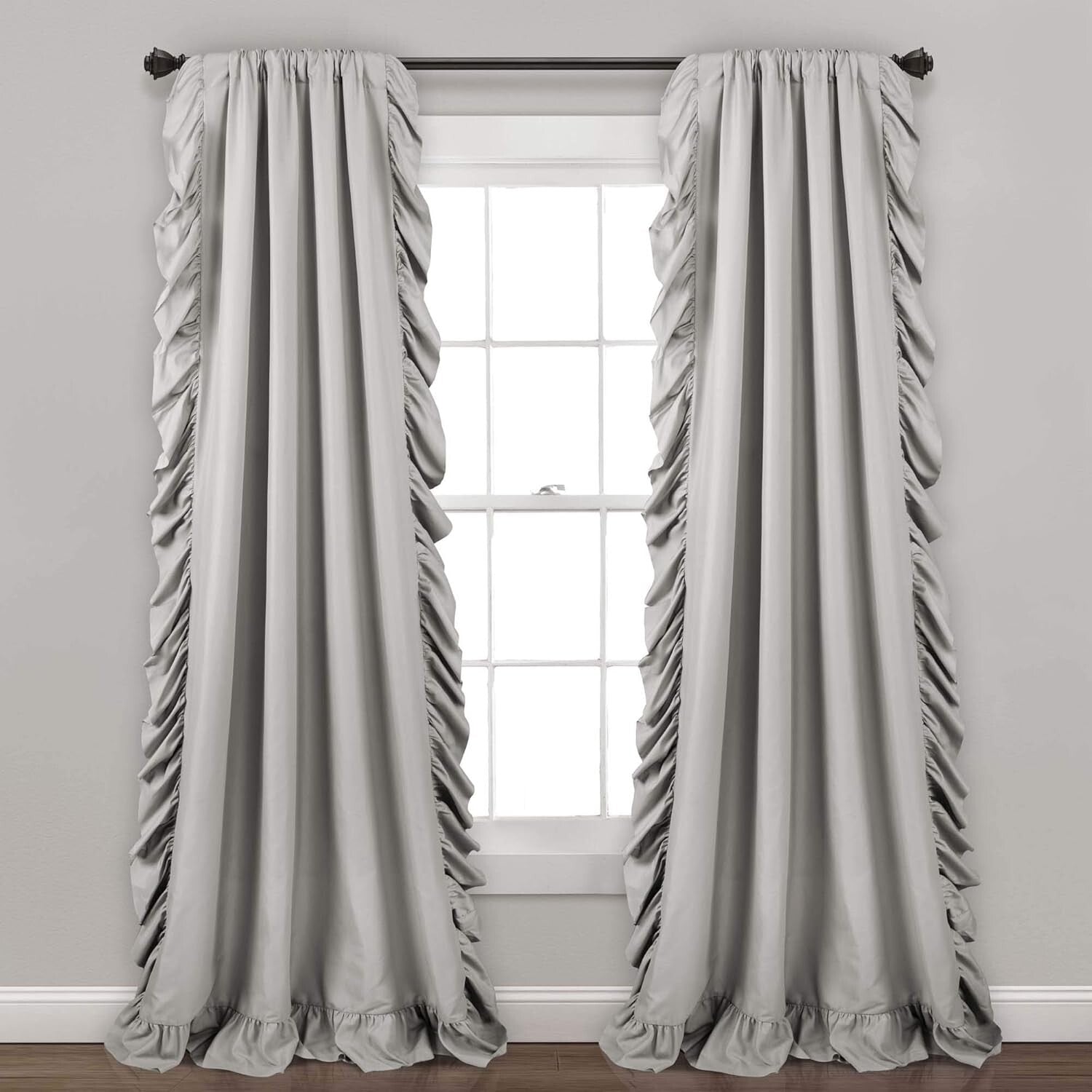 Flowy Reyna Curtain Set in Light Gray - 54" W x 84" L, Perfect for Any Room