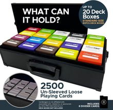 Load image into Gallery viewer, Elegant Rectangular Card Holder with 8 Dividers for Ultimate Game Organization
