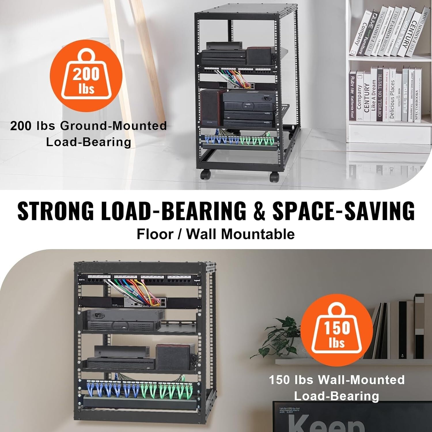All-in-One 20U Server Rack - Strong Load Capacity, Complete Accessories Included