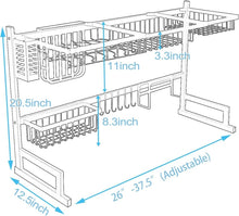 Load image into Gallery viewer, Space-Saving Stainless Steel Dish Drainer - 2 Tier Adjustable Rack for Kitchen