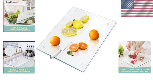 Sophisticated 18x24" Tempered Glass Kitchen Cutting Board - Non-Slip Design