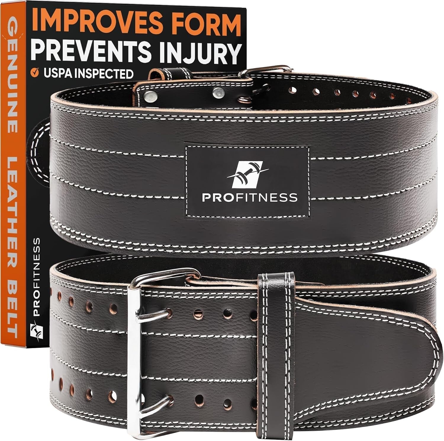 Durable 5mm Leather Weightlifting Belt - Comfort & Support for Weight Training