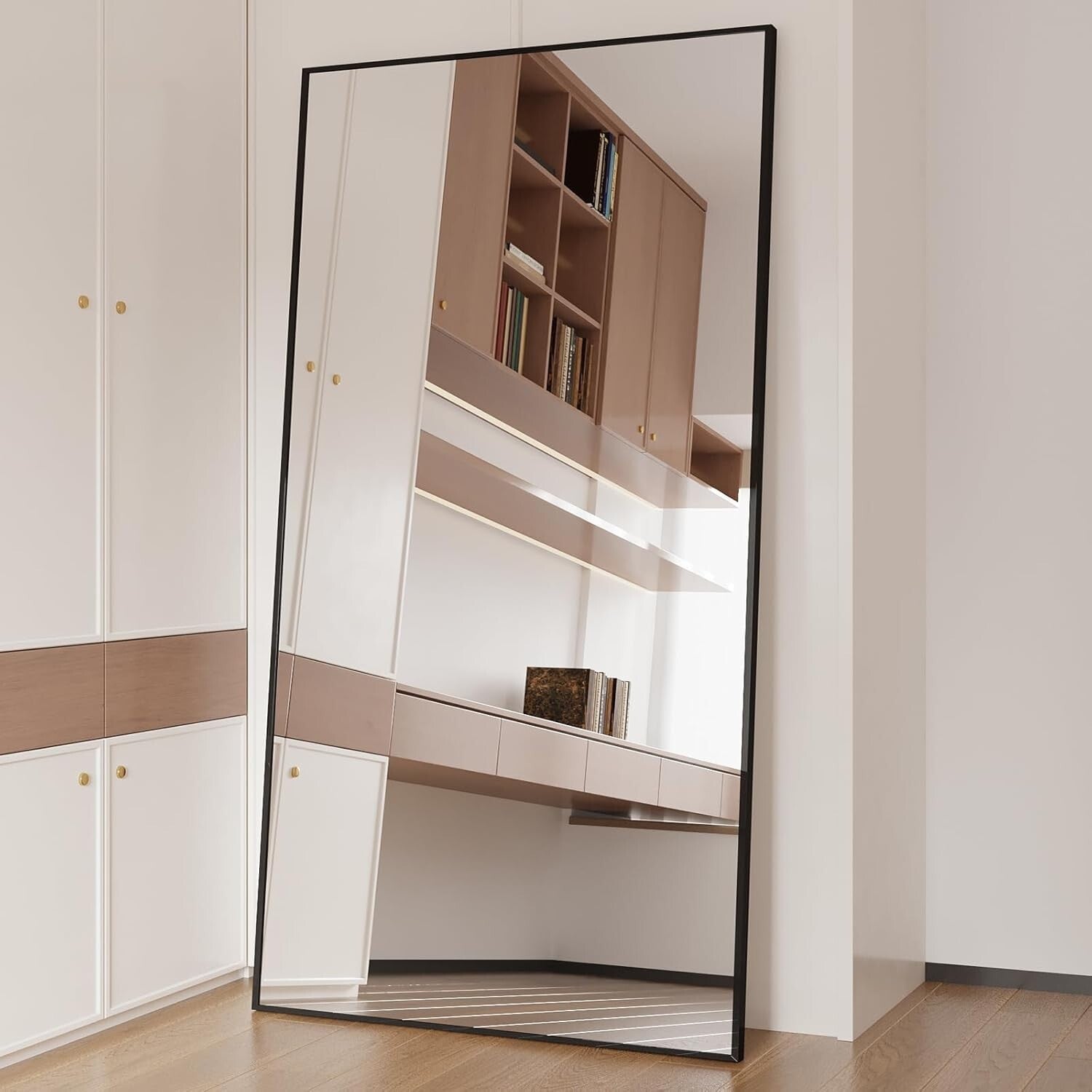 Stunning 76" x 37" Tempered Glass Full Length Mirror with Durable Aluminum Frame