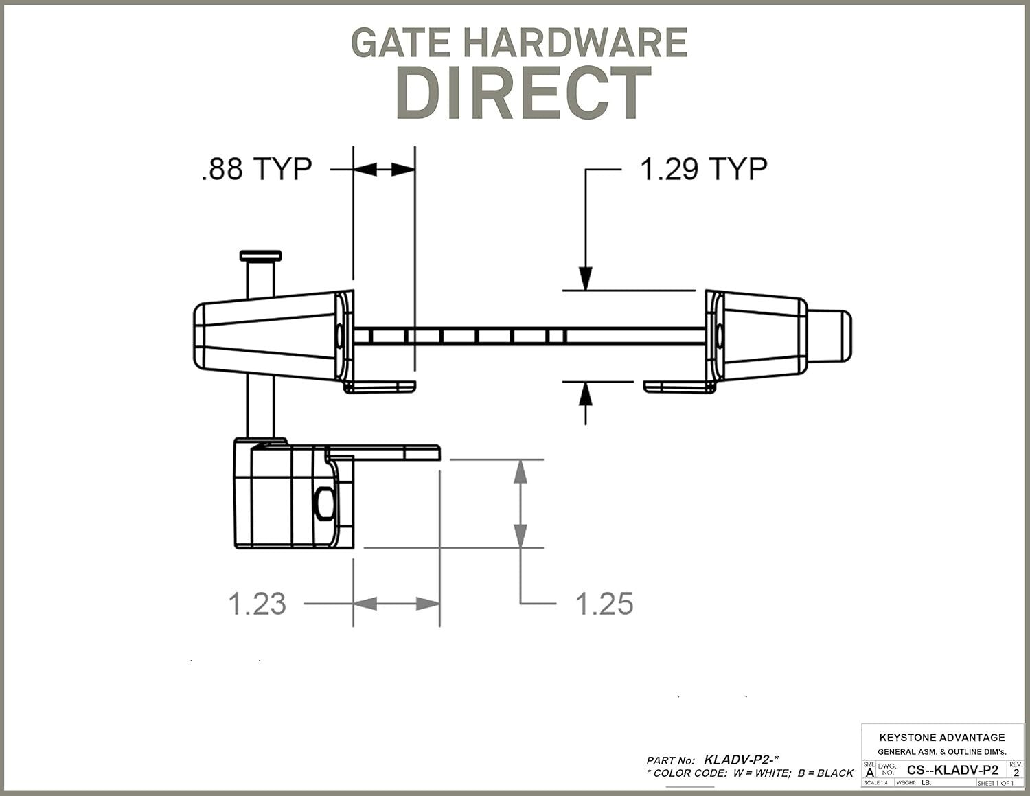Heavy-Duty Keyed Alike Zinc Latch - 2-Sided Metal Latch for Wood & Vinyl Gates