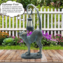 Load image into Gallery viewer, Elegant Solar-Powered Cat Statue for Garden &amp; Patio - Resin Sculpture Decor