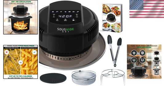 Instant Pot Air Fryer Attachment – 8 qt Lid with 7 Cooking Modes & Accessories