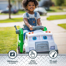 Load image into Gallery viewer, 6 Volt Real Rigs Recycling Truck with Sound Effects and 9 Accessories for Kids