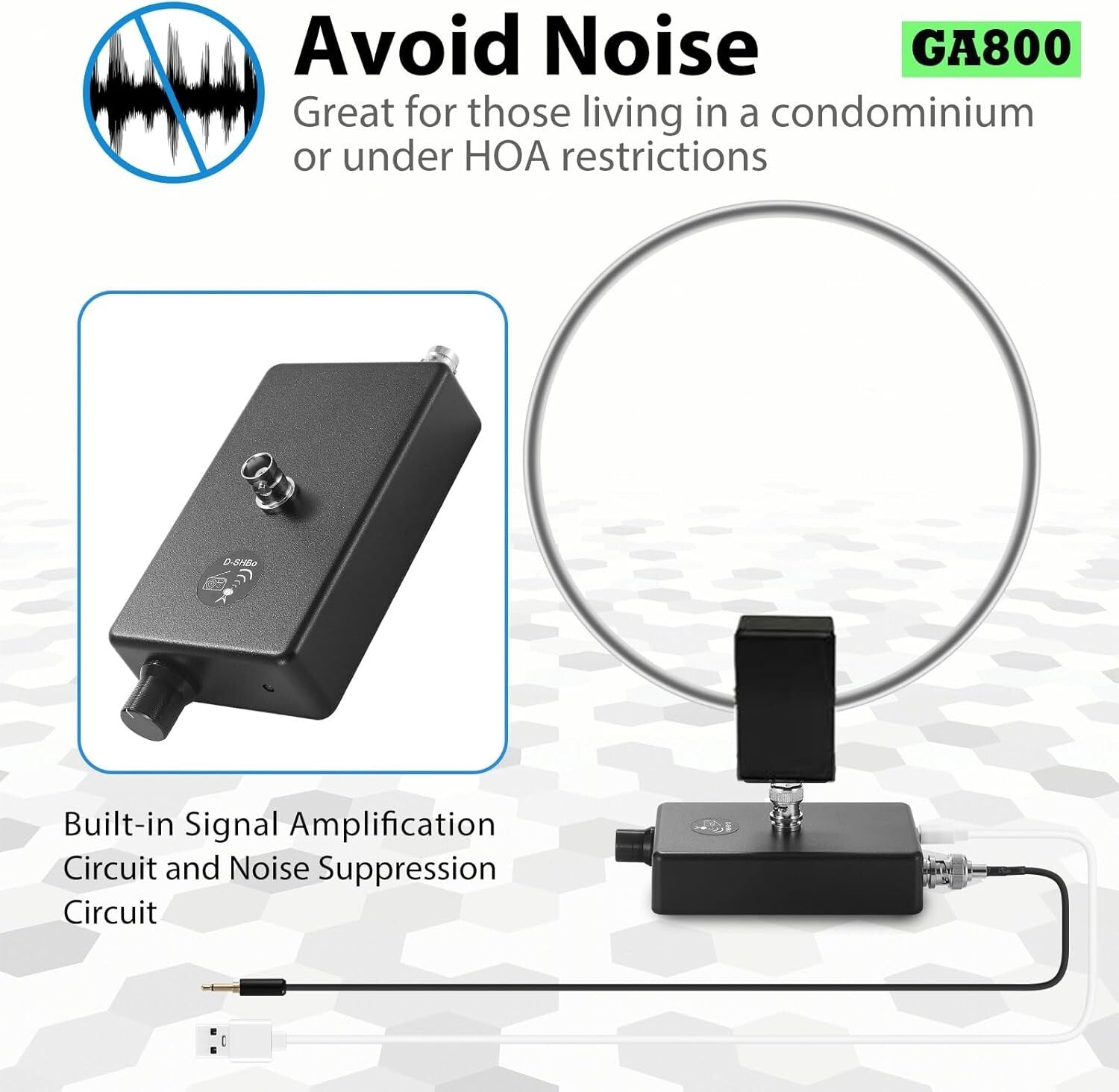 GA800 Active Shortwave Antenna - Premium Signal Quality & User-Friendly Design