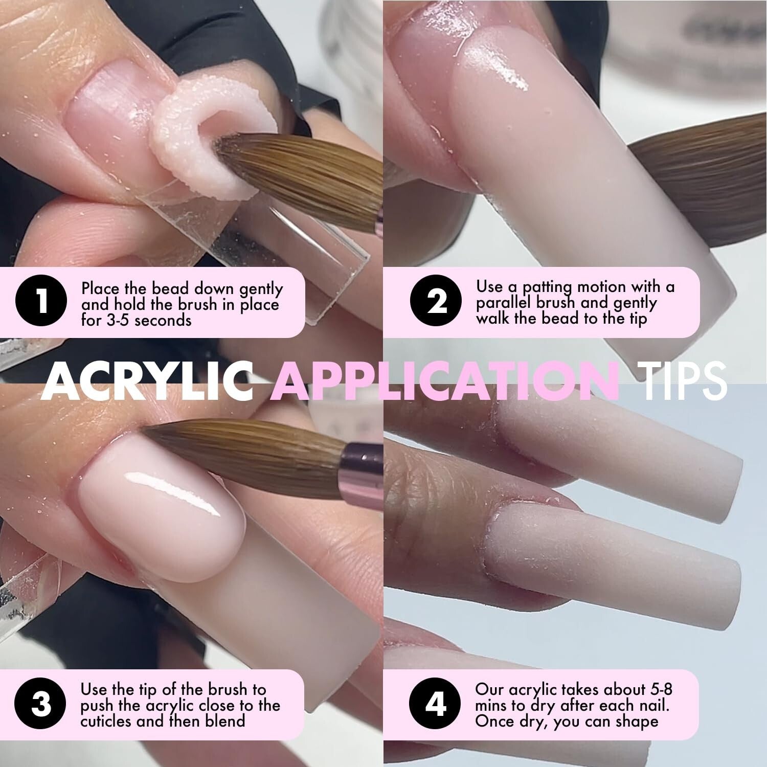 Professional Kolinsky Acrylic Nail Brush for Beginners and Pros - Crystal Handle