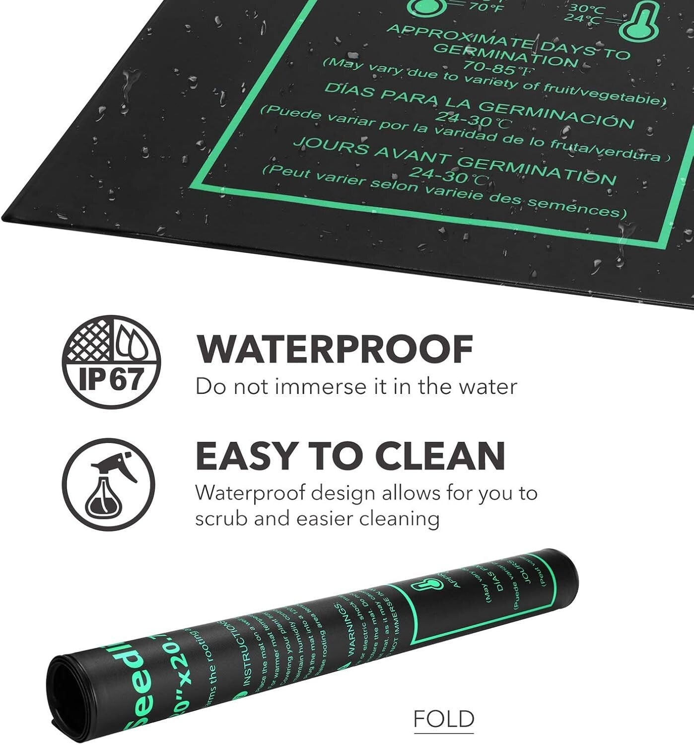 Durable Hydroponic Heating Pad - 20" x 20.75" 2 Pack, Safe for Seed Germination