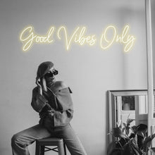 Load image into Gallery viewer, Eye-Catching 'Good Vibes Only' Neon Light - Wall Mount for Celebrations &amp; Decor
