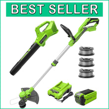 Load image into Gallery viewer, Lightweight 40V String Trimmer &amp; Blower Pack with Auto Feed Line and Charger