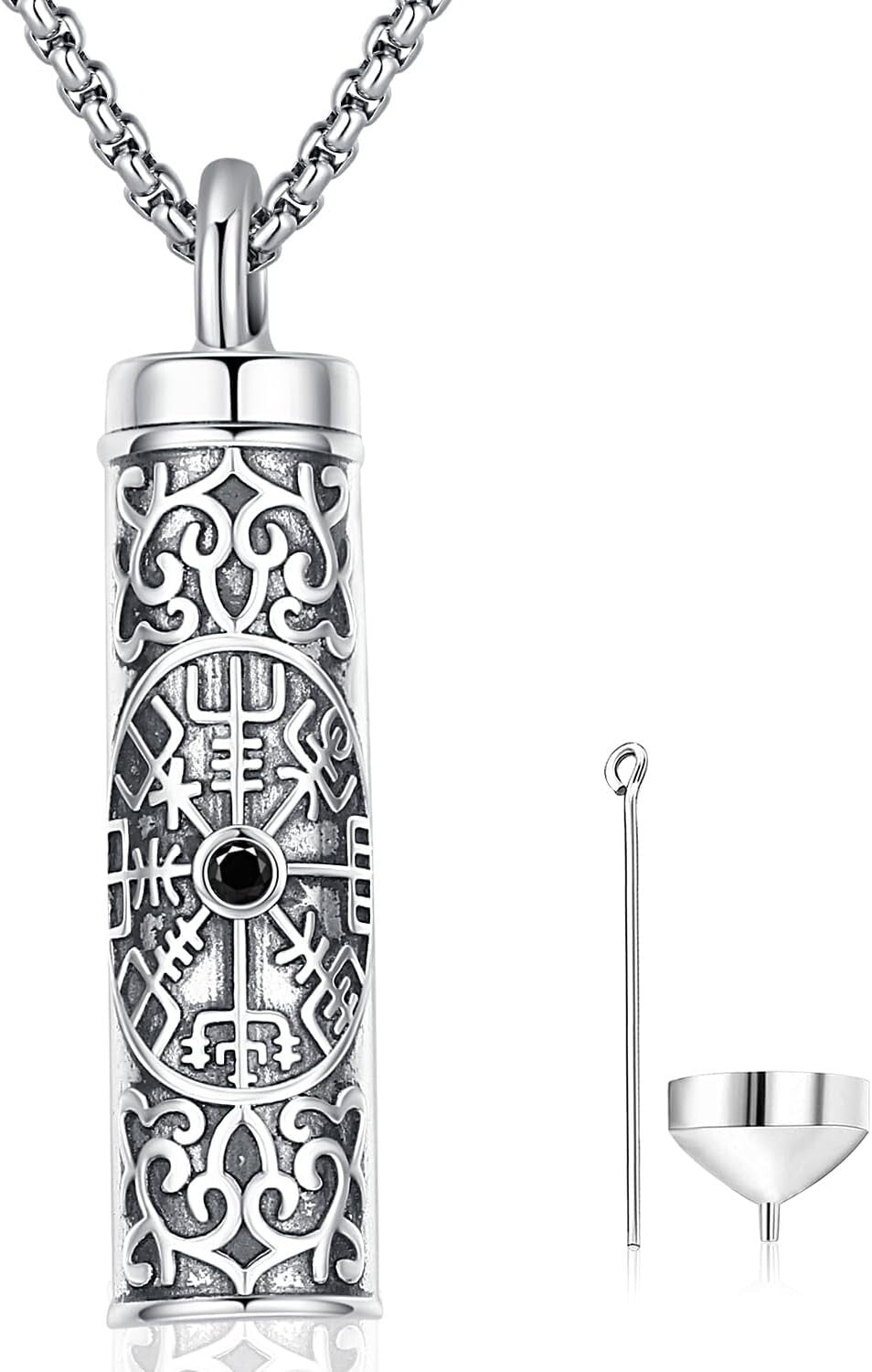 Meaningful Viking Compass Cremation Jewelry for Loved Ones - Versatile Gift Idea