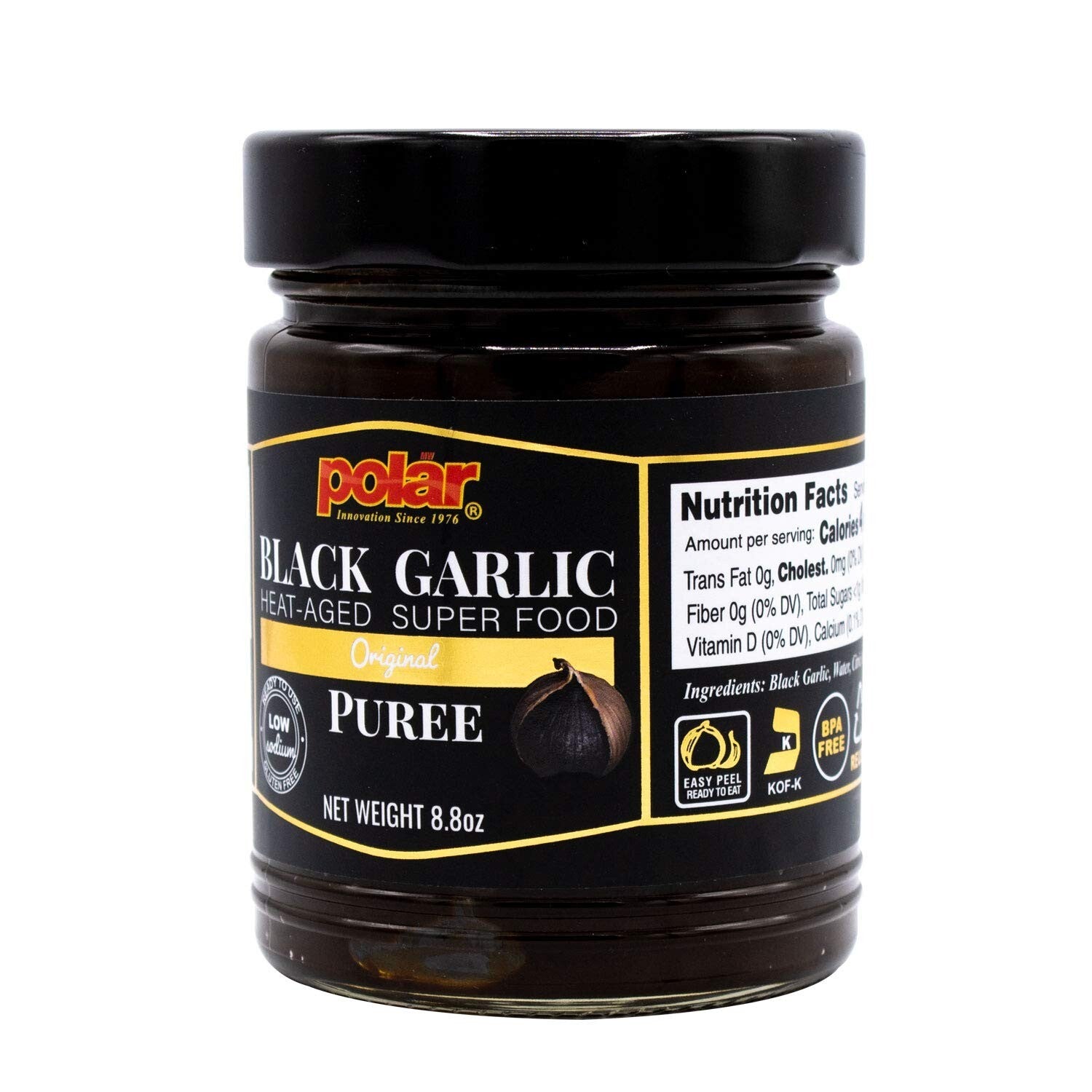 Black Garlic Puree Original 6-Pack - Sweet Umami Flavor in BPA-Free Glass