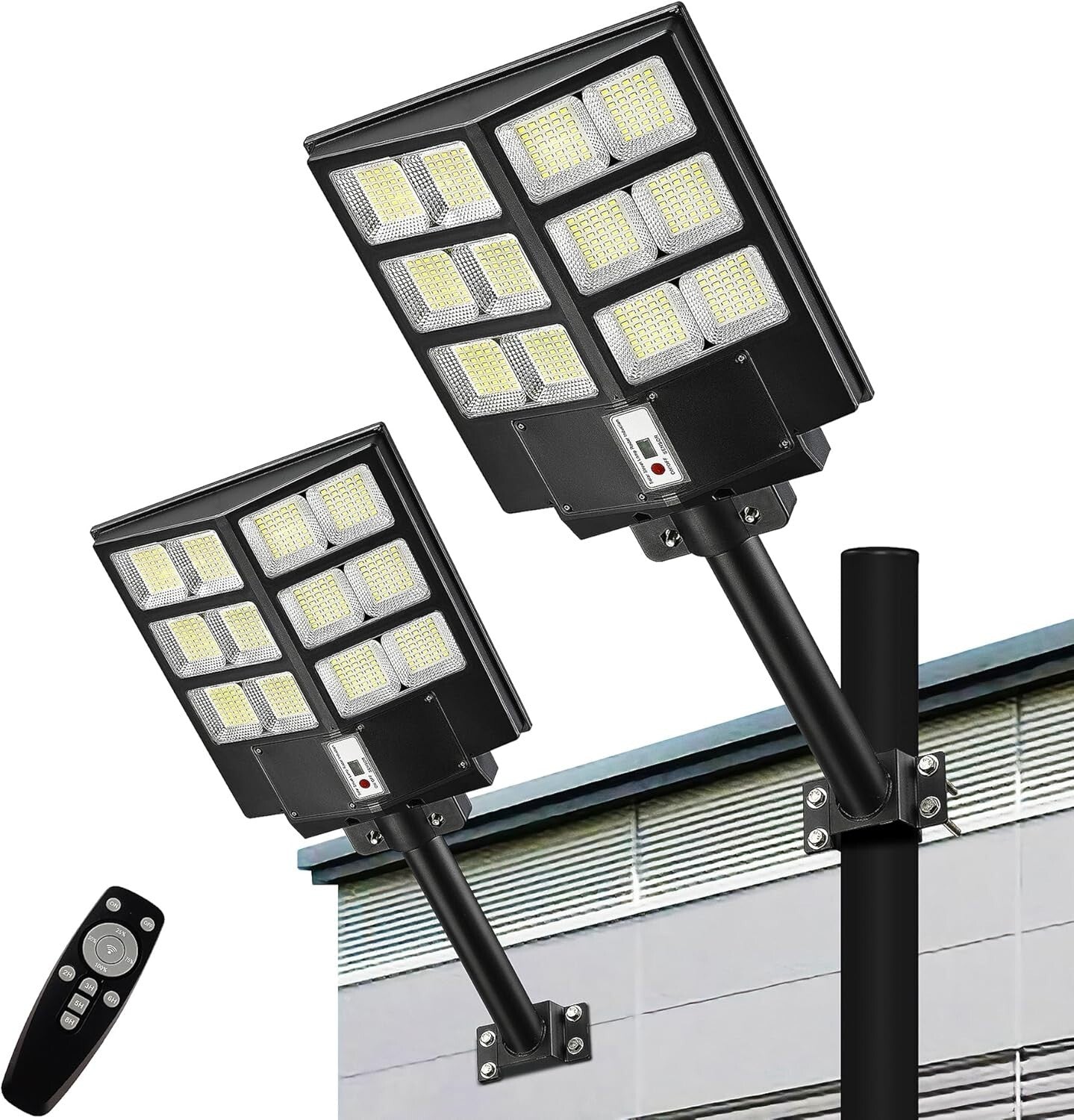 IP67 Waterproof 3200W Solar Security Lights - 2-Pack Motion Sensor Flood Lights