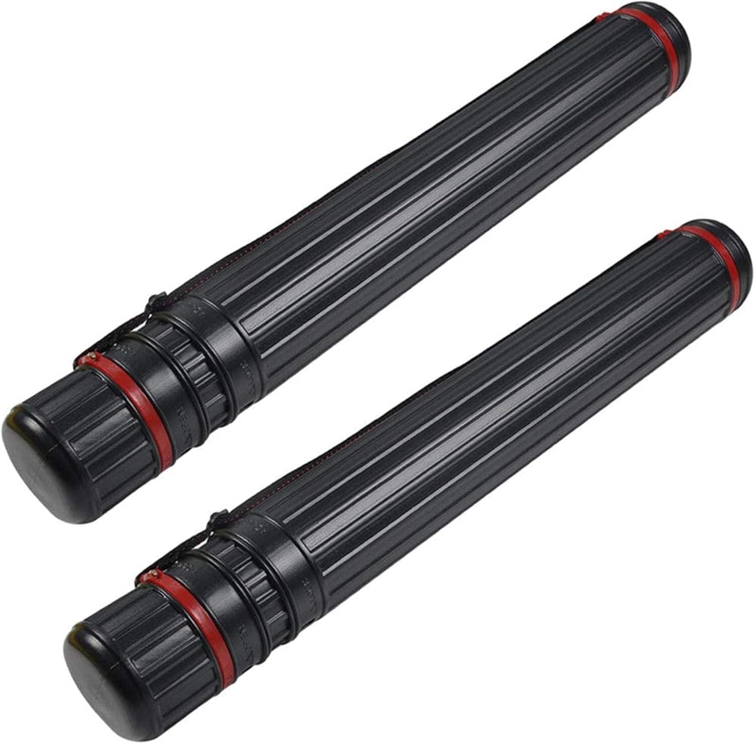 XL Set of 2 Telescoping Poster Tubes - Waterproof and Lightweight Black Design