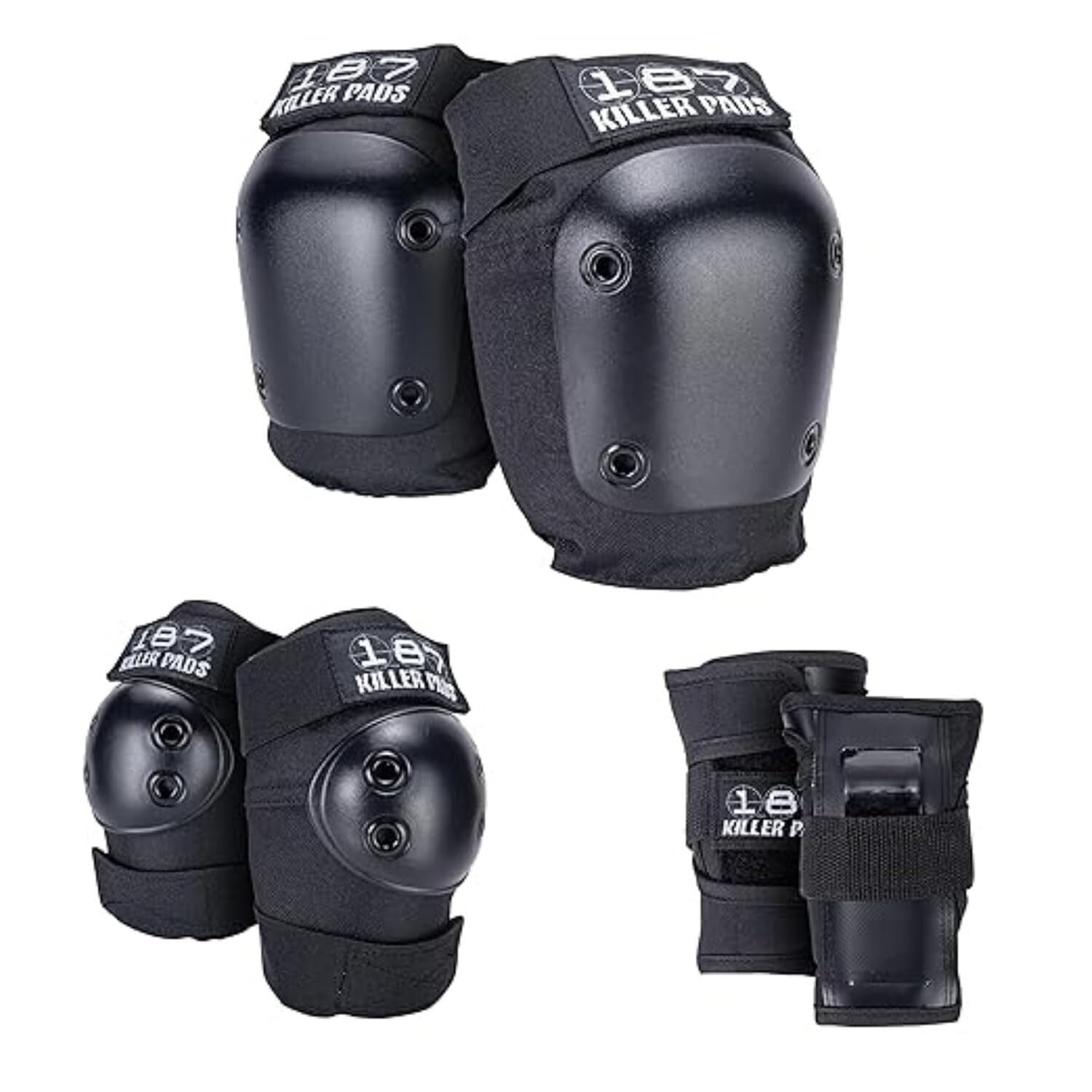 Premium Six Pack Pad Set - Knee Pads, Elbow Pads & Wrist Guards for Skating