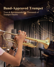 Load image into Gallery viewer, Beginner Bb Standard Trumpet Set in Gold with Case, Mouthpiece &amp; Accessories