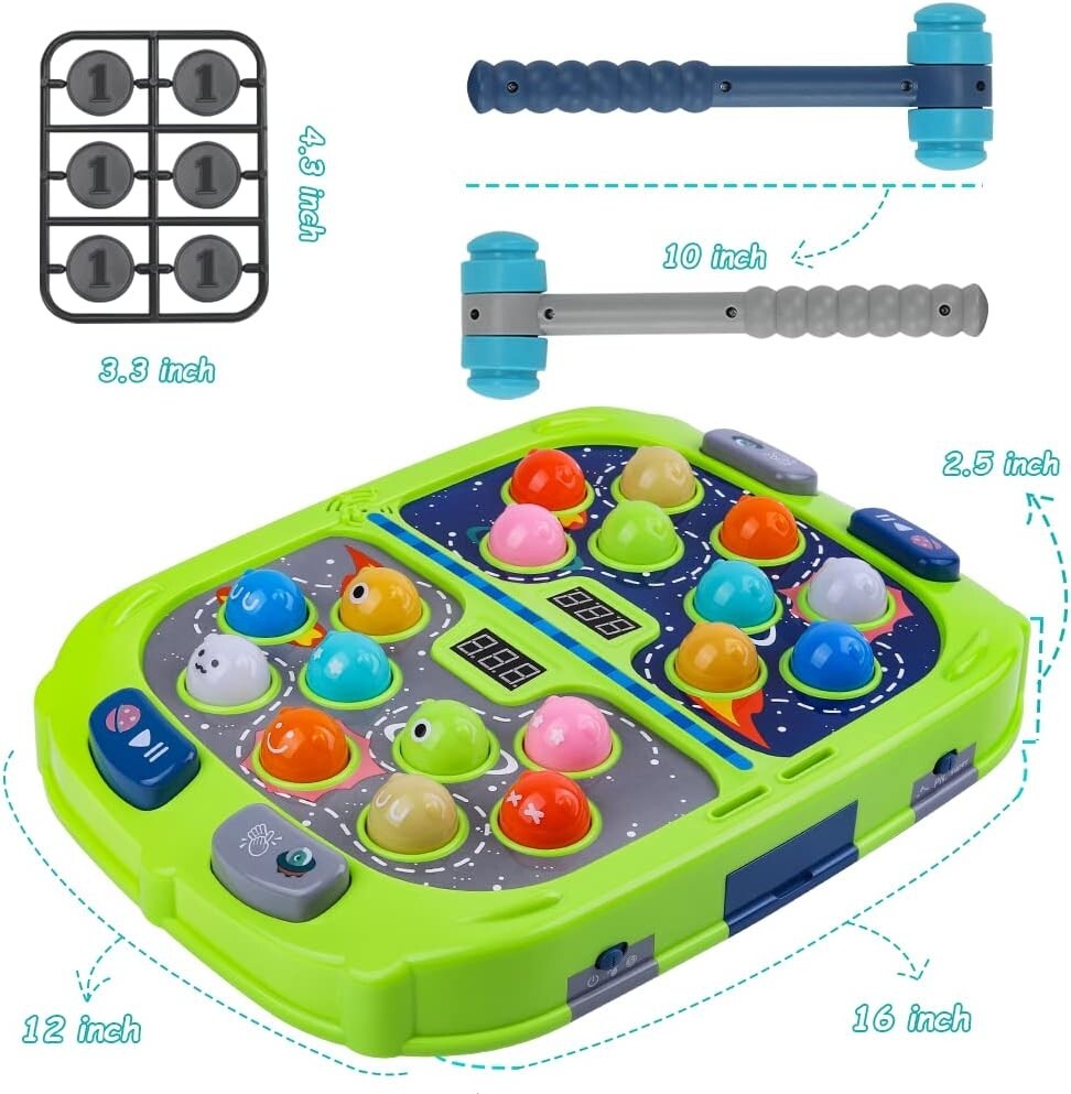 Engaging Whack Mole Toy - Educational Play with Light and Sound, Ages 3-12