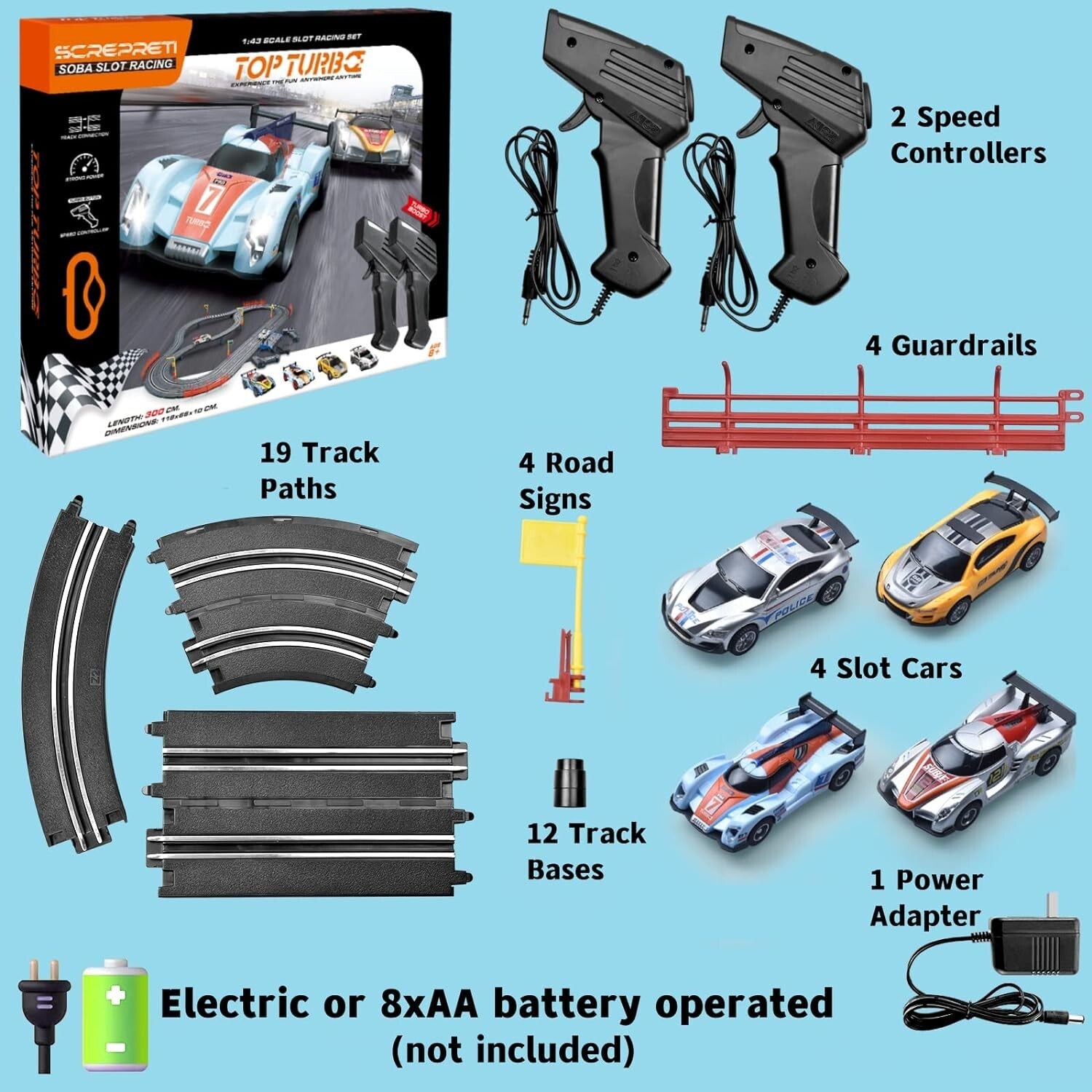 Exciting Electric Racing Track Set with Slot Cars for Boys - Great Family Fun!